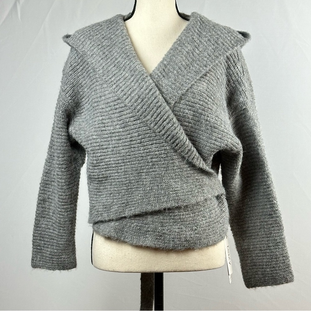 DAZY grey hoodie wrap around sweater - NWT - size XL
